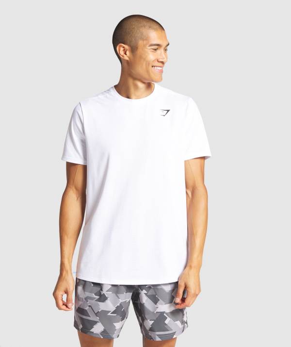 Panske Tricka Gymshark Arrival Regular Fit Biele | MO2895370